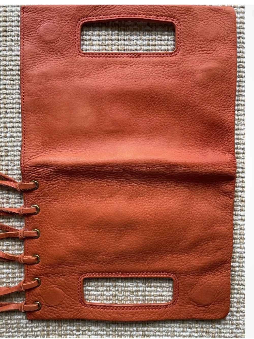 HOBO Sunny Orange Leather Fringe Clutch - Picture 11 of 16